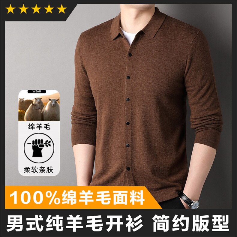 中高端羊毛男士羊毛衫开衫主推款长袖外套休闲毛衣图片