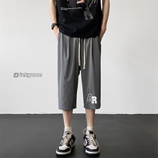 冰丝七分裤男大码速干短裤男五分裤黑地板风格QK72369-P25，男装休闲裤，电商A040