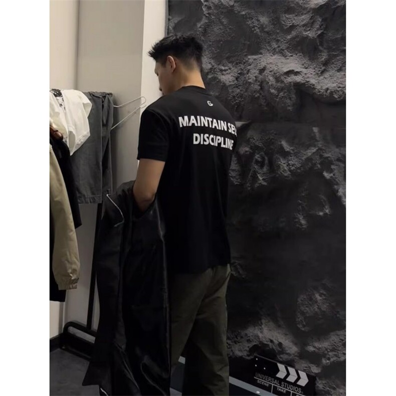 夏季潮修身真索罗娜韩版简约背后印花短袖T恤D328-6T1112-P28,男装T恤,电商D328