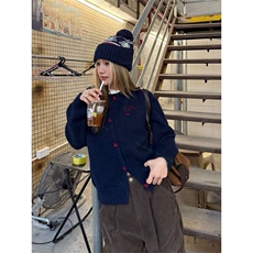 韩系氛围感穿搭减龄洋气毛衣大码女装胖mm秋款外穿慵懒风开衫外套，男装针织衫/毛衣，星座516A