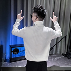 冬季新款男士高领毛衣坑条螺纹韩版百搭显瘦打底衫A368-W6006-P68，男装T恤，电商A368