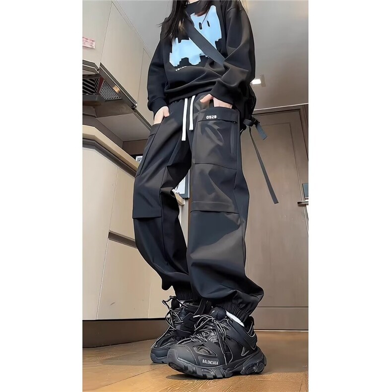 新款长裤宽松休闲裤男百搭裤子春秋季束脚防风登山裤MKG25 P39图片