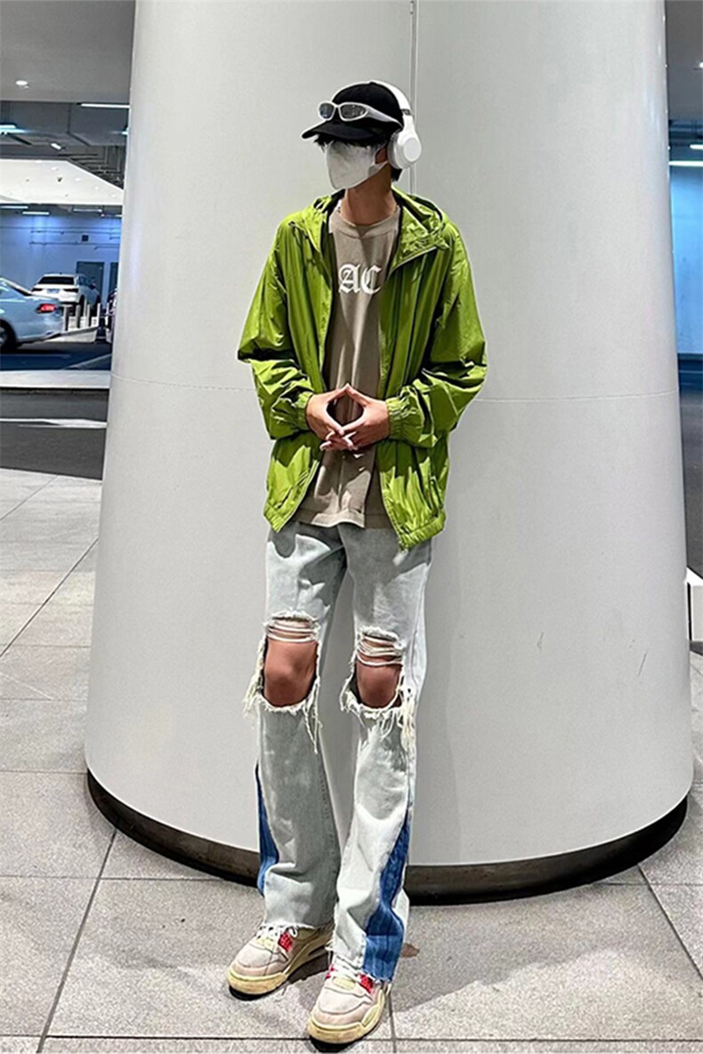 美式高街ins小众破洞牛仔裤货号K751P60,男装牛仔裤,电商A063