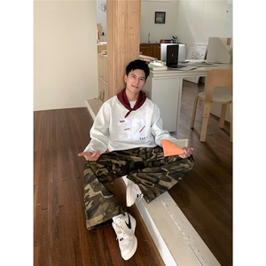 时尚文艺新款流行潮流百搭ins美式潮牌长袖卫衣气质简约慵懒日系图片