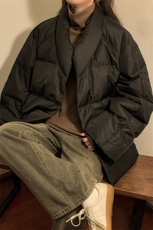 中性风黄灯羽绒防风手套设计V领和服式羽绒服男YR77712P218控298，男装羽绒服，星座227-7