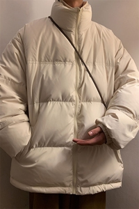 白鸭绒潮流光板抽绳立领羽绒服保暖外套Y5848-P140【特价】图片