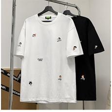 刺绣中性风短袖t恤男学生纯棉宽松416B-1-DT818-P30限48，男装T恤，星座416B-1