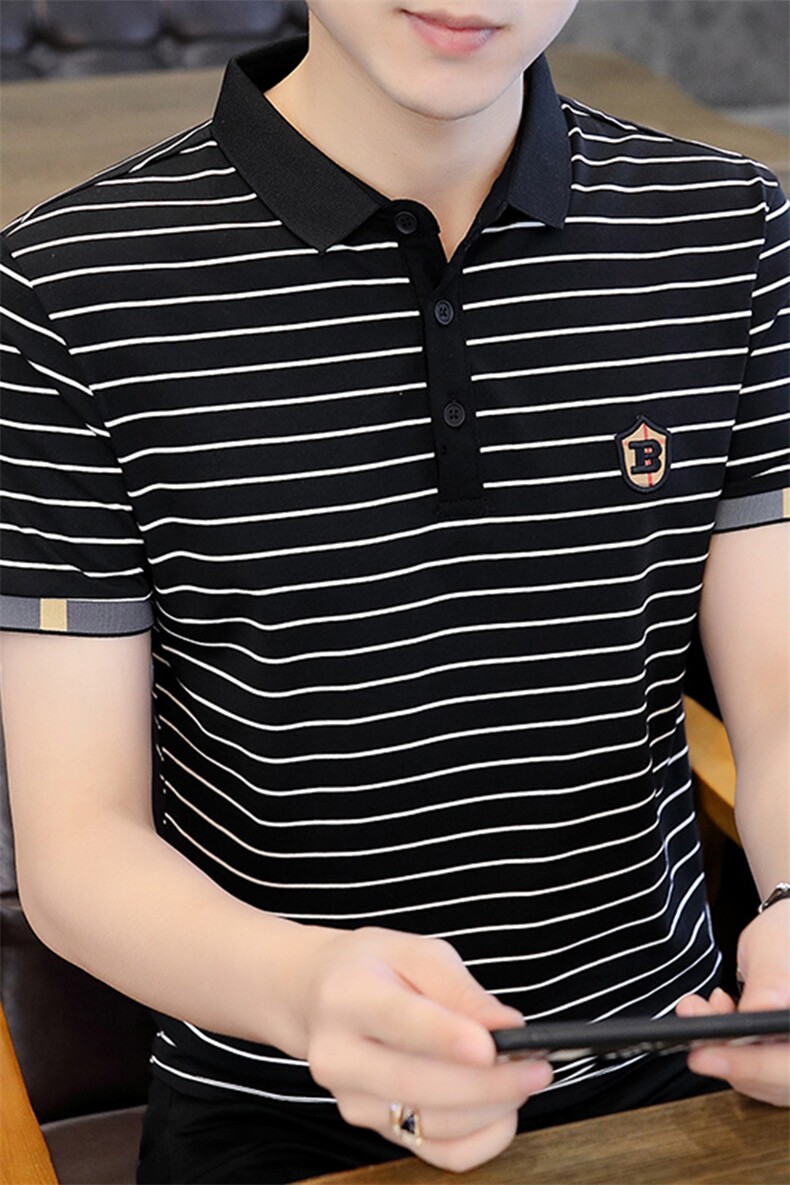 73311-P40精神小伙网红Polo衫短袖男士夏季2023年新款修身半袖t恤,男装T恤,电商D310B