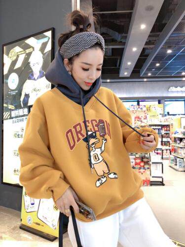 拼色款加绒卫衣，女装卫衣/绒衫，一杭