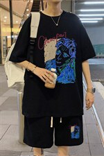 ！2024夏季男士华夫格短袖套装学生一套衣服HTZ20P50，男装T恤，电商B220