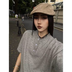 【有货】DJT05-特P32美式亨利领针织短袖男女情侣夏季宽松休闲，男装T恤，星座603-2