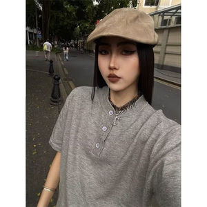 【有货】DJT05-特P32美式亨利领针织短袖男女情侣夏季宽松休闲图片