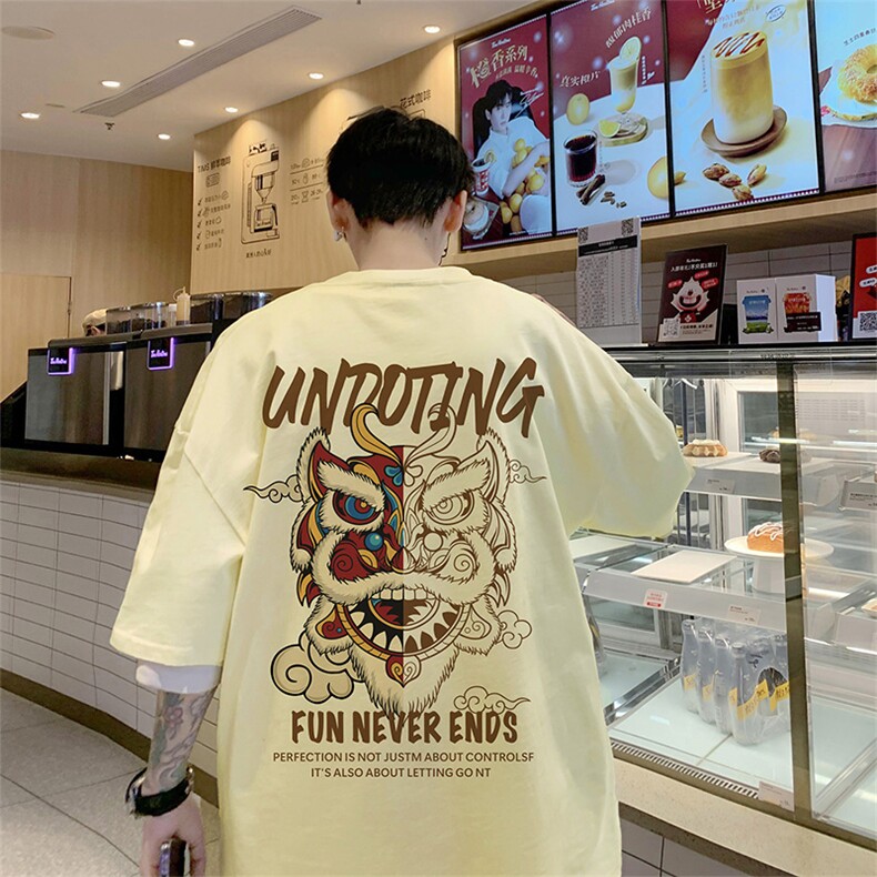 已注册龙潮新中式短袖T重磅280克TB4382批30纯棉220克T4382P25图片