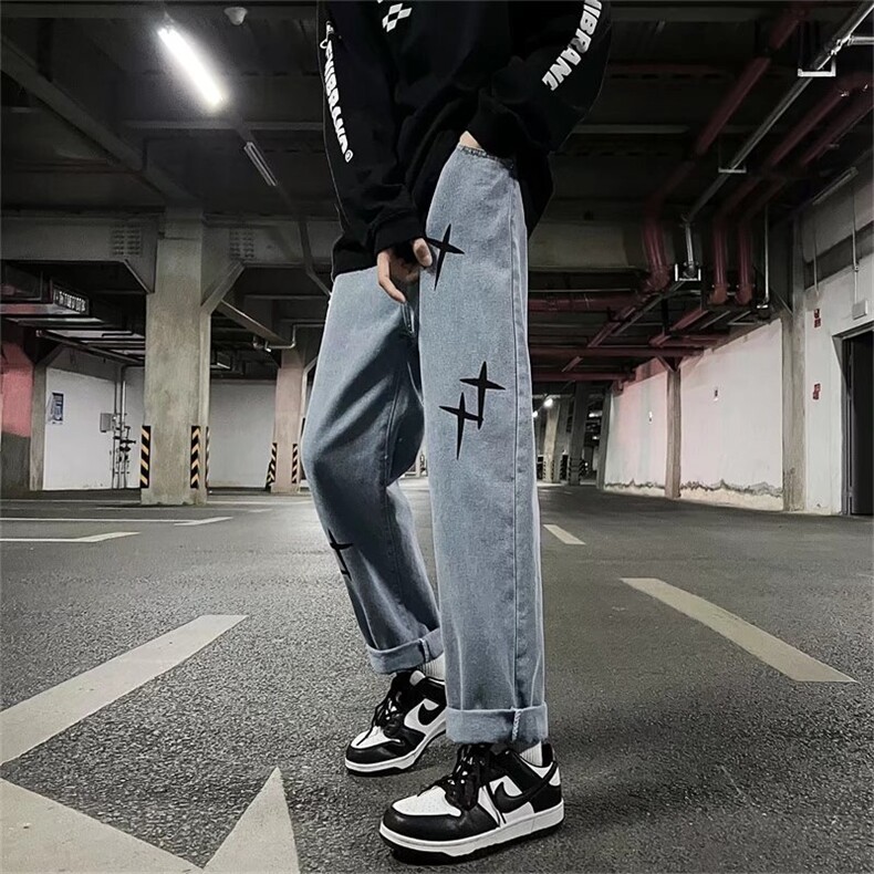 刺绣牛仔裤男宽松直筒裤K7006P36,男装牛仔裤,星座1116-2