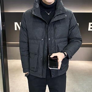 2025新款皮羽绒服男士立领痞帅短款防寒服外套B240-YR69010-P215图片