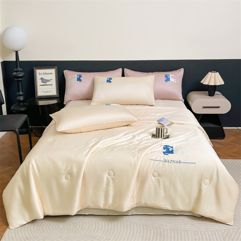 新款轻奢80s兰精夏被四件套-纳思达，被套/被芯，一起卖家纺