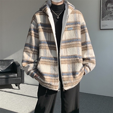 秋冬款贴标羊羔毛棉服加绒连帽加厚外套A071-5023-P118，男装棉衣，电商A071