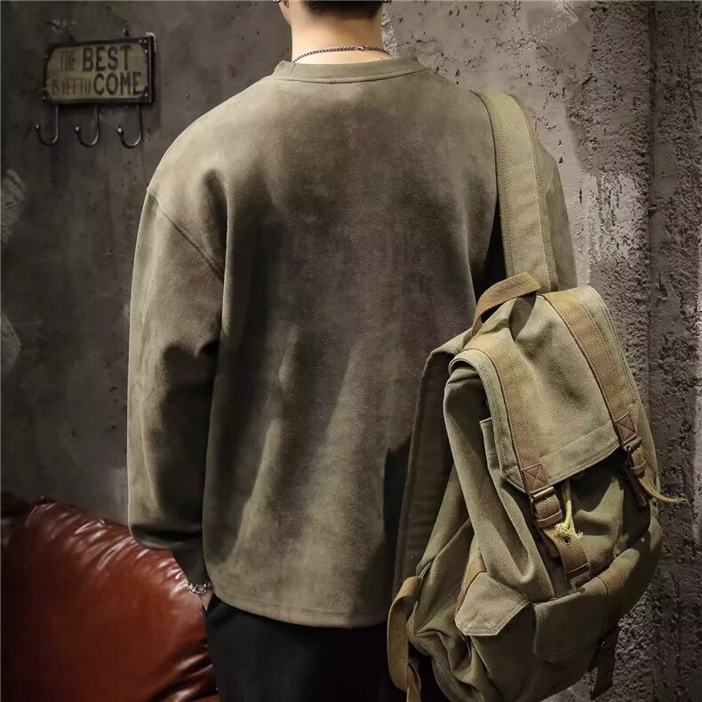 潮流日系时尚流行简约新款男秋冬麂皮绒帅美式复古卫衣WY102P38,男装卫衣,星座1013-5