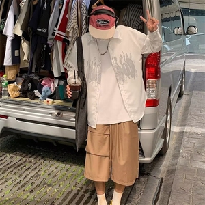 潮牌印花长袖衬衫男春秋薄款痞帅高级感休闲外套CS804-P40图片