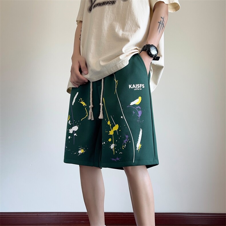 数据款夏季涂鸦户外运动五分裤美式潮流百搭休闲短裤CK32*P25,男装休闲裤,星座511-1