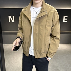 2025春季新款男士外套立领帅气工装青年夹克百搭时尚潮流上衣，男装夹克，电商A225