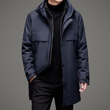 BAMJ-1212Y钱塘2020-2冬季厚款休闲简约长款中年男士外套P320，男装夹克，钱塘207-2