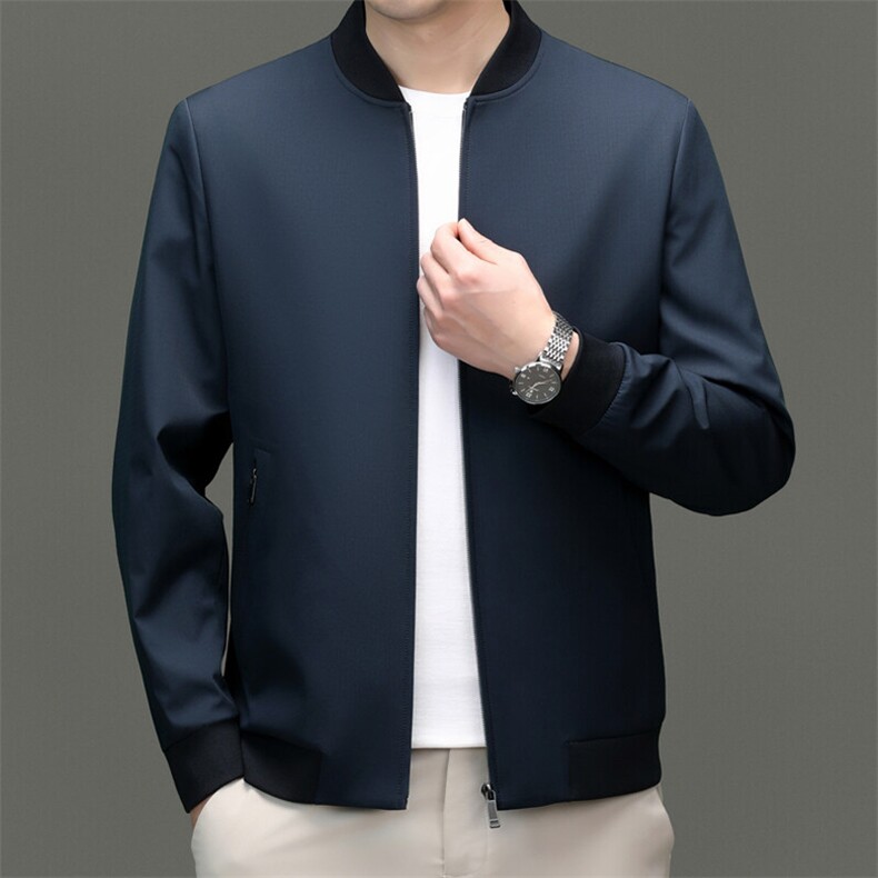 25年大货高品质男士中老年棒球领休闲夹克外套中年宽松休闲茄克衫，男装夹克，钱塘723