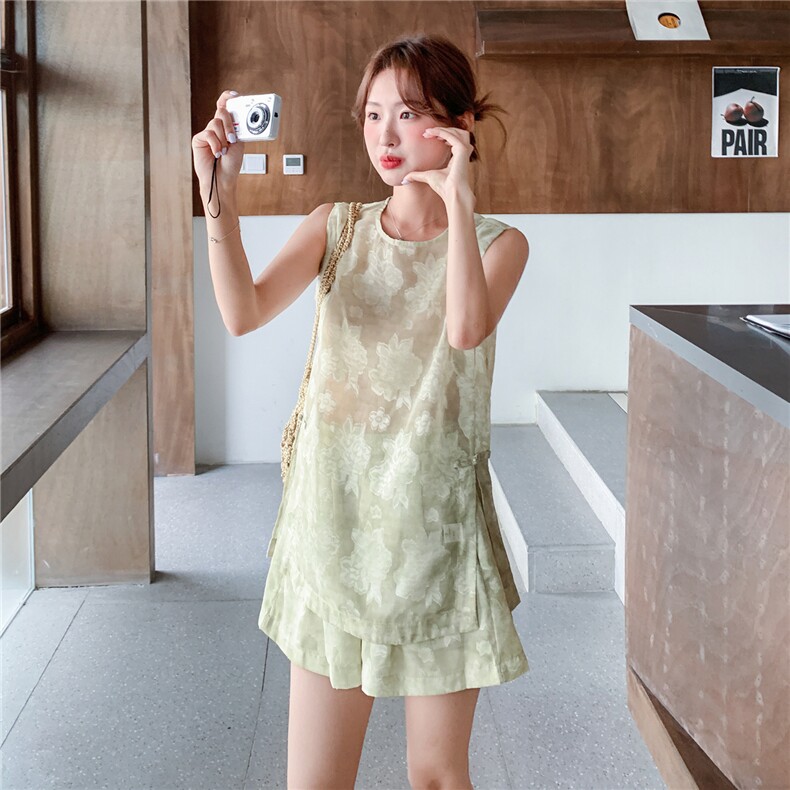 现货夏装新款新中式盘扣复古套装两件套2b114-2270-P160-K249,女装套装/套裙,网红馆
