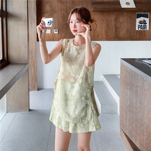 现货夏装新款新中式盘扣复古套装两件套2b114-2270-P160-K249图片
