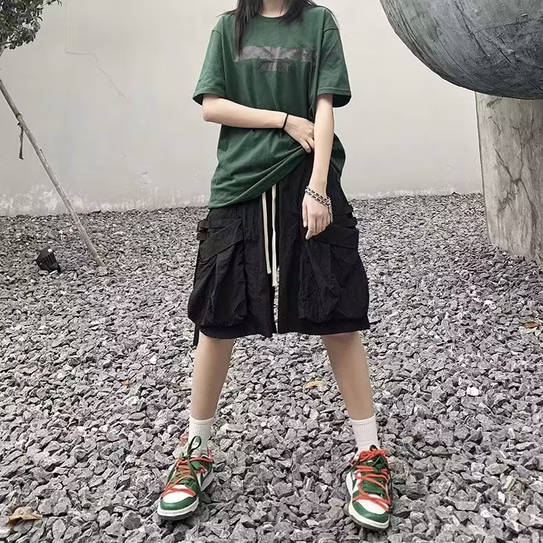 飘带大口袋设计感短裤男士欧美五分裤街头百搭机能工装裤D1010,男装休闲裤,星座1116A-1（原606A）
