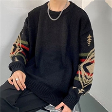 秋冬复古民族风加厚毛衣男ins美式慵懒圆领针织衫个性EA010-P56，男装针织衫/毛衣，星座911-3