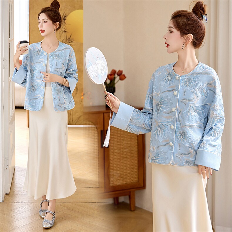 璀璨刺绣短外套女重工钉珠上衣2025春季新款轻奢风拼接别致夹克衫，女装短外套，玖莱伊