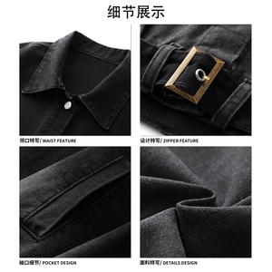 复古文艺风牛仔衣潮牌设计感经典水洗渐变牛仔夹克HY903P75控118图片