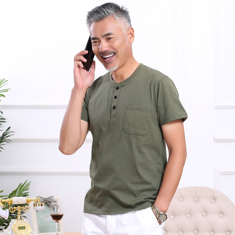 2023夏季新款男士短袖T恤中年时尚休闲男装半袖薄款体恤衫男上衣图片