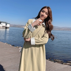 紫色时尚减龄宽松卫衣连衣裙女2023年春季新款韩版慵懒风百搭长裙，女装连衣裙，2C088