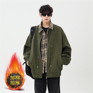 现货上新加棉加厚假二件寸衫夹克大码棉衣JK2589加棉P90图片