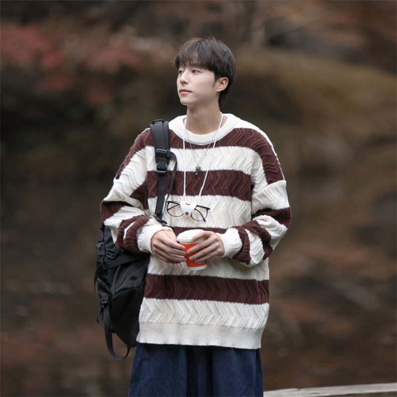 cityboy！条纹毛衣男士加厚麻花线衣男针织衫男XH03-P60,男装针织衫/毛衣,电商B367