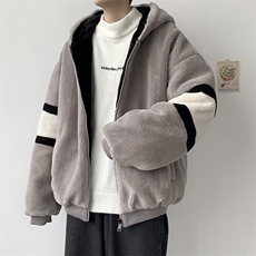 现货2021冬季羊羔绒外套ins加厚服韩版宽松chic衣W1749-P58，男装棉衣，星座512-4