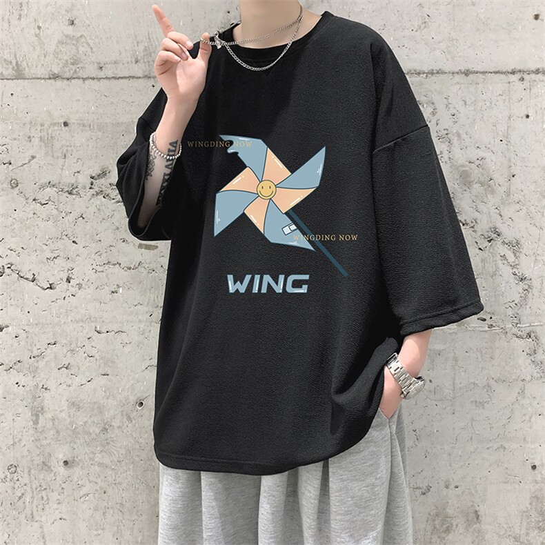 Q11112-P30春夏季七分袖t恤男大码五分袖男短袖中袖大皂风,男装T恤,电商A040