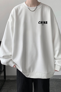 华夫格卫衣圆领卫衣男大码长袖t恤男外套 HW76248-P30加绒款-P40图片