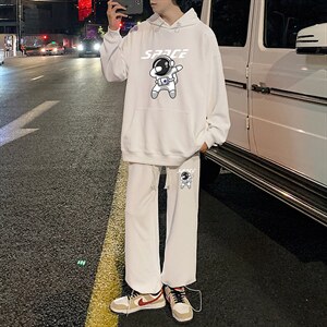 2025秋季新款连帽卫衣套装华夫格情侣装潮XZ102A-4-HF0039-P78图片