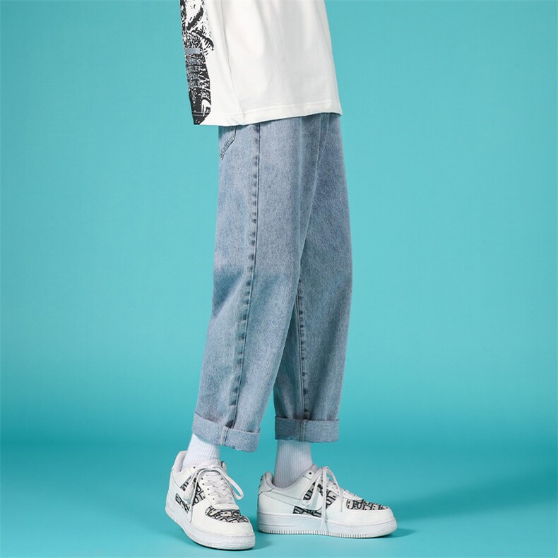 夏季新款牛仔裤男直筒宽松韩版潮流休闲松紧腰裤子A080-9231-P30，男装牛仔裤，电商A080