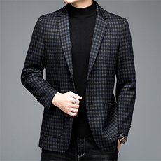AL2108男士2023年秋季新款长袖西服外套羊毛呢西装P290，男装毛呢大衣，电商B360