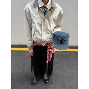 韩版潮流男女翻领夹克衫春秋季休闲外套KJ01-P70图片