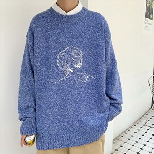 ！秋冬季加厚毛衣男潮流百搭保暖学生针织衫毛线外套M201P45图片
