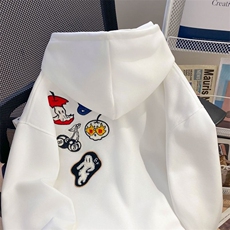 万针刺绣结构设计重磅秋冬全棉高品质美式高街连帽卫衣外套Y7802，女装短外套，电商A486-1
