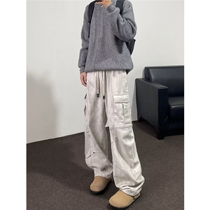 宽松型秋季做旧扎染弯刀伞兵裤男 B0047 P70图片