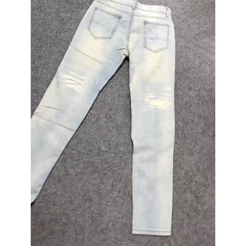1506-1/KG251/P46新款膝盖粉色补丁牛仔裤男痞帅黄泥做旧小脚裤,男装牛仔裤,星座1506-1