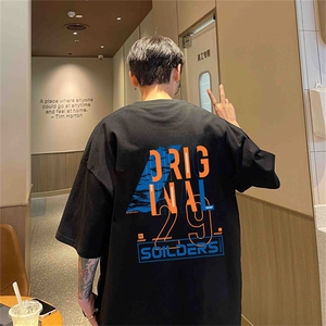 220g纯棉美式夏季短袖t恤男DT401-特批19 控38图片