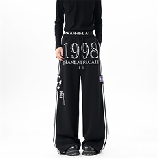 【现货】XZ1218BKW33特价P51美式撞色条纹双腰头抽绳卫裤休闲裤，男装休闲裤，星座1218（原611-3）